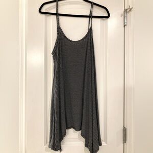 LOGO Layers Asymmetrical Tank Top Size OX (Large) Black Striped Cami